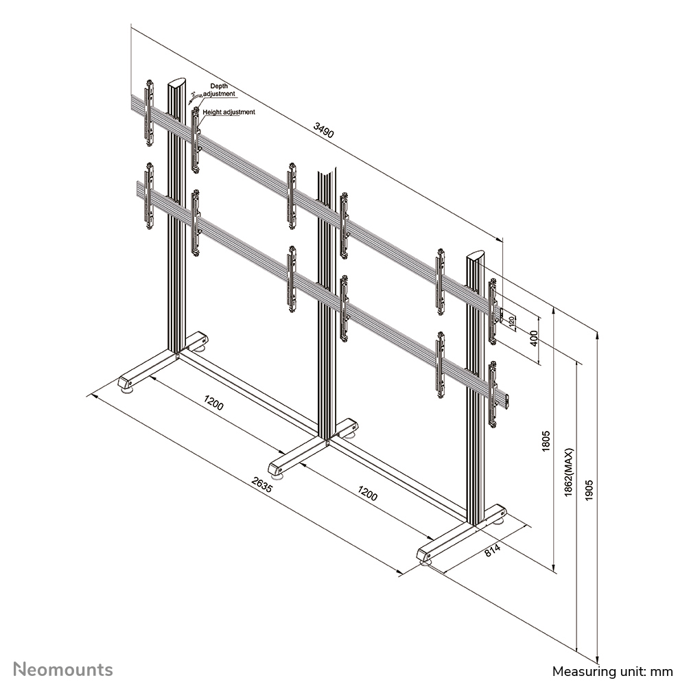 Neomounts Pro video wall floor stand